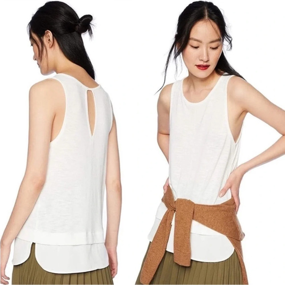 NWT J.Crew Drapey Tank Top with Silky Hem in Ivory Women’s Large - Picture 10 of 10